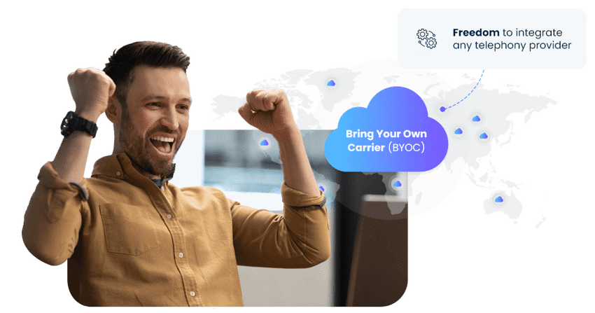 Choose Any Global Telephony Provider with Bring Your Own Carrier (BYOC)
